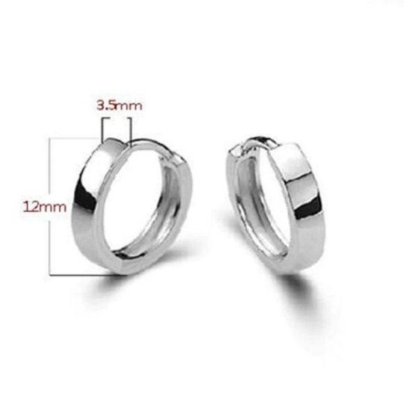 NEW 925 Sterling Silver Simple Hoop Earrings - Picture 8 of 8